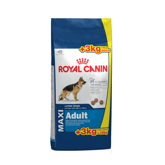 1 kg / 3 kg kaupan päälle! Royal Canin Size -bonuspakkaus - Maxi Adult (15 kg + 3 kg)