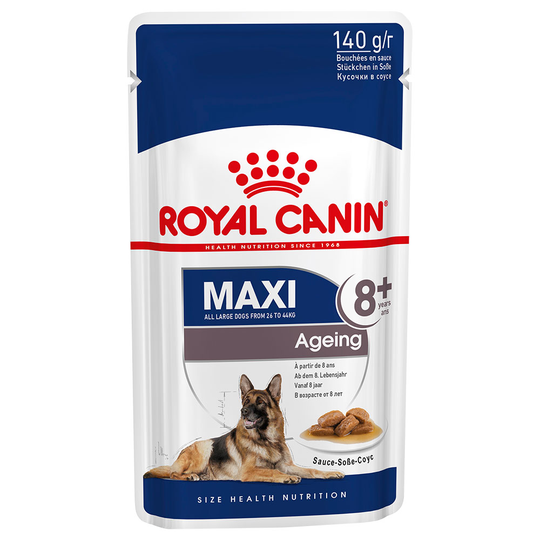 10 x 140 g / 12 x 85 g kaupan päälle! 40 x 140 g / 48 x 85 g Royal Canin Size kastikkeessa - Maxi Ageing (40 x 140 g)