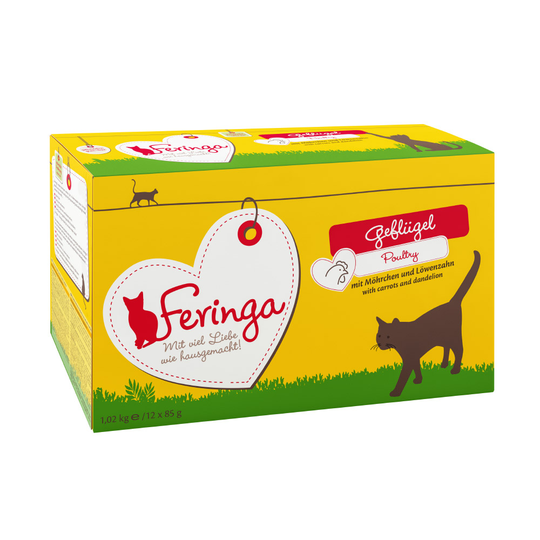 Säästöpakkaus: Feringa Pouch 48 x 85 g - siipikarja & porkkana