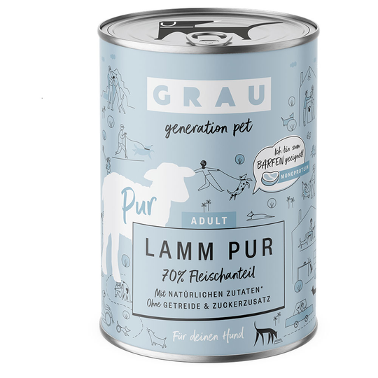 GRAU -koiranruoka 6 x 400 g - Lammasta pellavaöljyllä