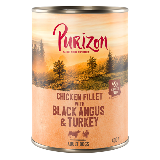 Purizon Adult 12 x 400 g - Black-Angus & kalkkuna bataatilla & karpaloilla