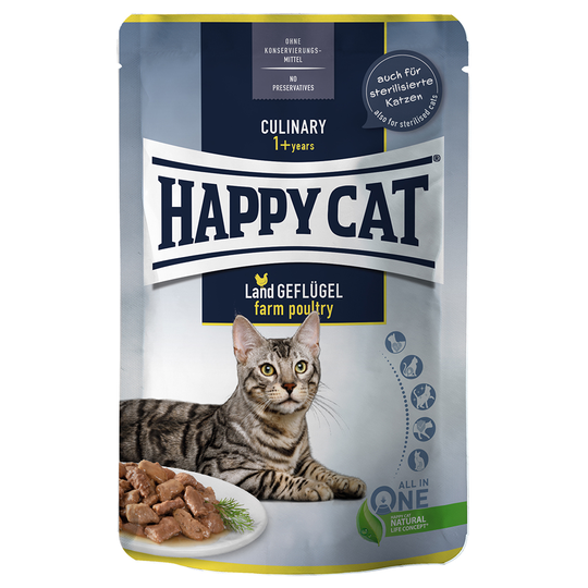 Happy Cat Pouch Meat in Sauce 12 x 85 g - Farm Poultry