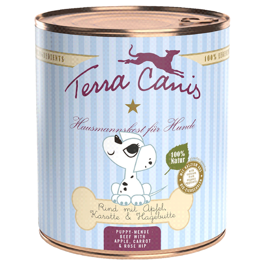 Terra Canis -penturuoka 6 x 800 g - nauta, omena, porkkana & ruusunmarja