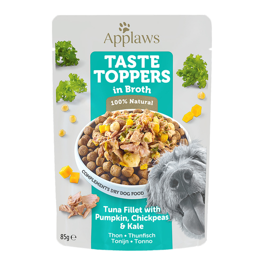 Applaws Taste Toppers Pouch liemessä 12 x 85 g - tonnikala, kurpitsa, lehtikaali & kikherne