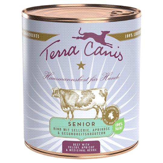 Terra Canis Senior viljaton 6 x 800 g - nauta, selleri, aprikoosi & yrtit