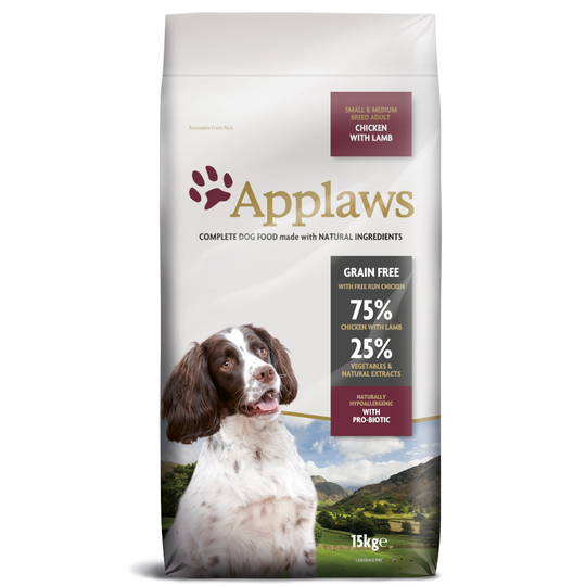 Applaws Small & Medium Breed Adult Chicken with Lamb - säästöpakkaus: 2 x 15 kg