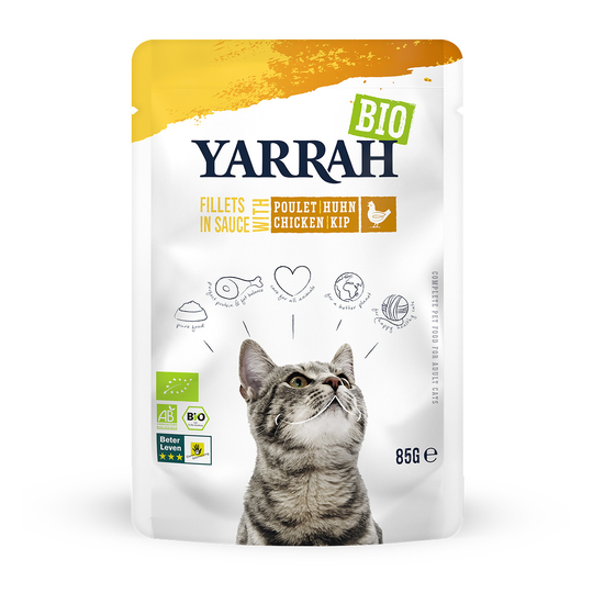 12 + 2 kaupan päälle! 14 x 85 g Yarrah Bio Fillets in Sauce - kana
