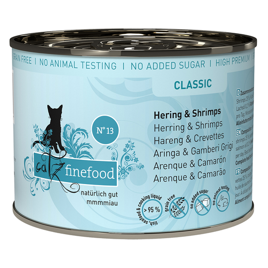 catz finefood -säästöpakkaus: 24 x 200 g - silakka & katkarapu