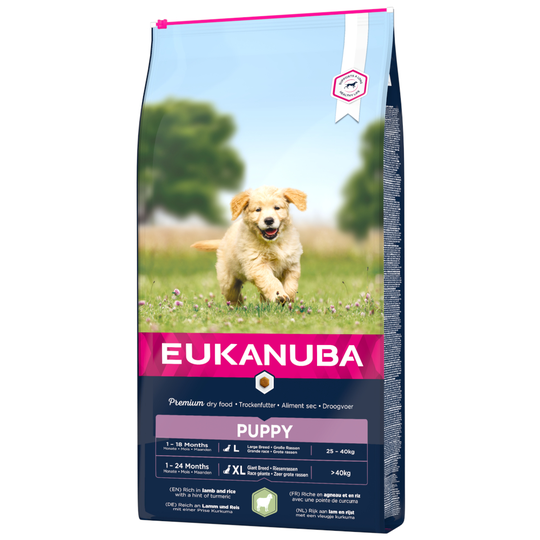 Eukanuba 10 + 2 kg kaupan päälle! - Puppy Large & Giant Breed Lamb & Rice