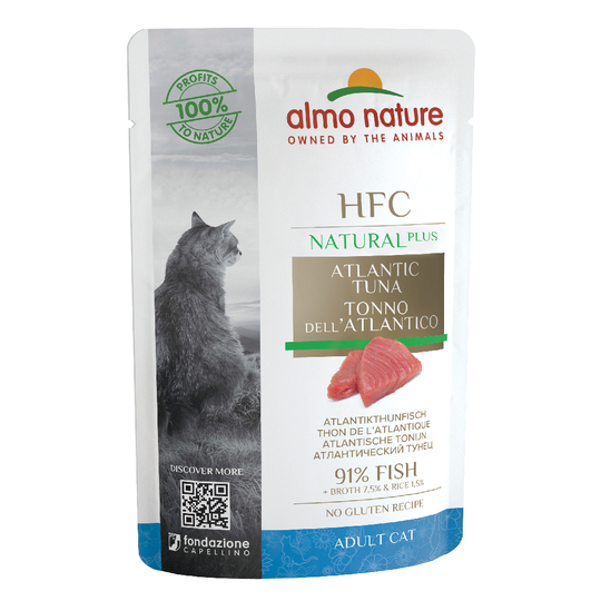 Säästöpakkaus Almo Nature HFC Natural Plus 24 x 55 g - Atlantin tonnikala