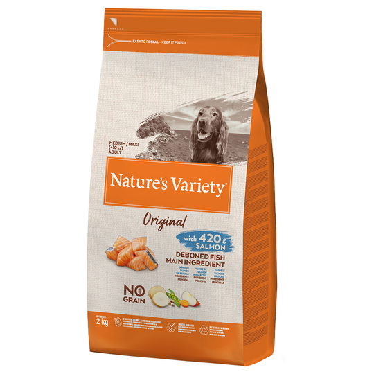 Nature's Variety Original No Grain Medium/Maxi Adult lohi - 2 kg