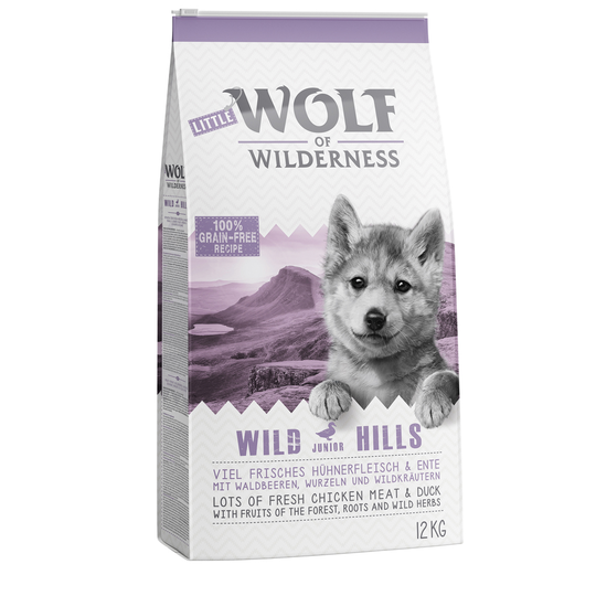 Vaihtoehtoisesti: Wolf of Wilderness Junior - Wild Hills - ankka - 12 kg