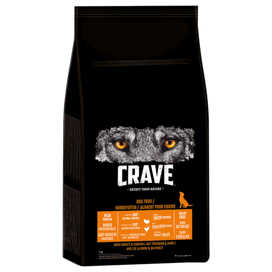 Crave Dog -kuivaruoka 15 % alennuksella! - Turkey & Chicken (7 kg)